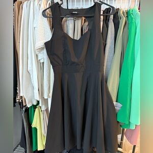 Chic Black Fit and Flare Dress w/ cut out back